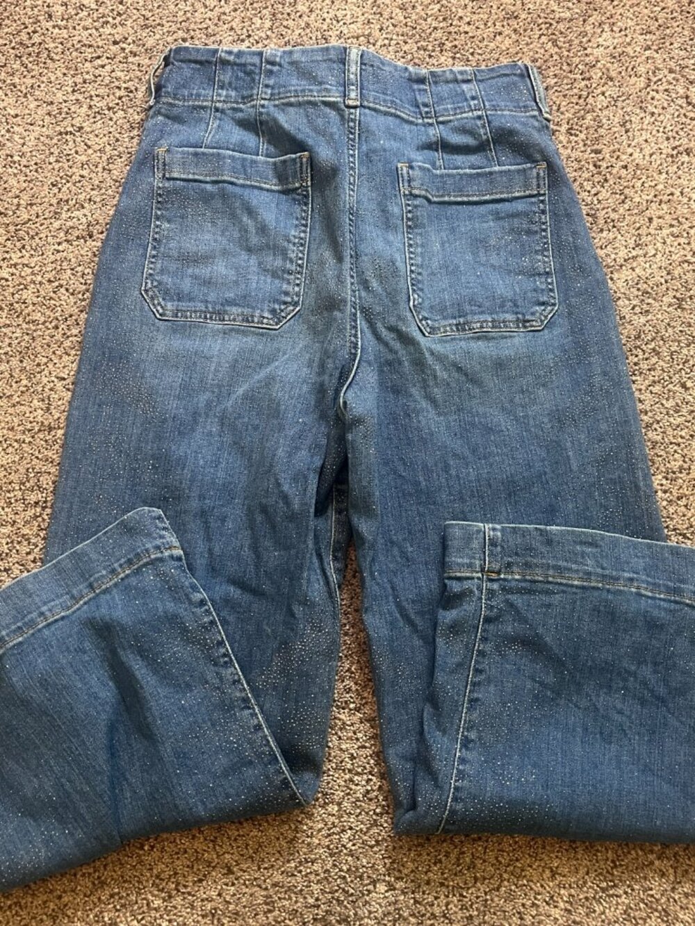 Anthropologie The Colette Sparkle Crop High-Rise Wide-Leg Jeans by Maeve Sz 30 - Picture 2 of 7